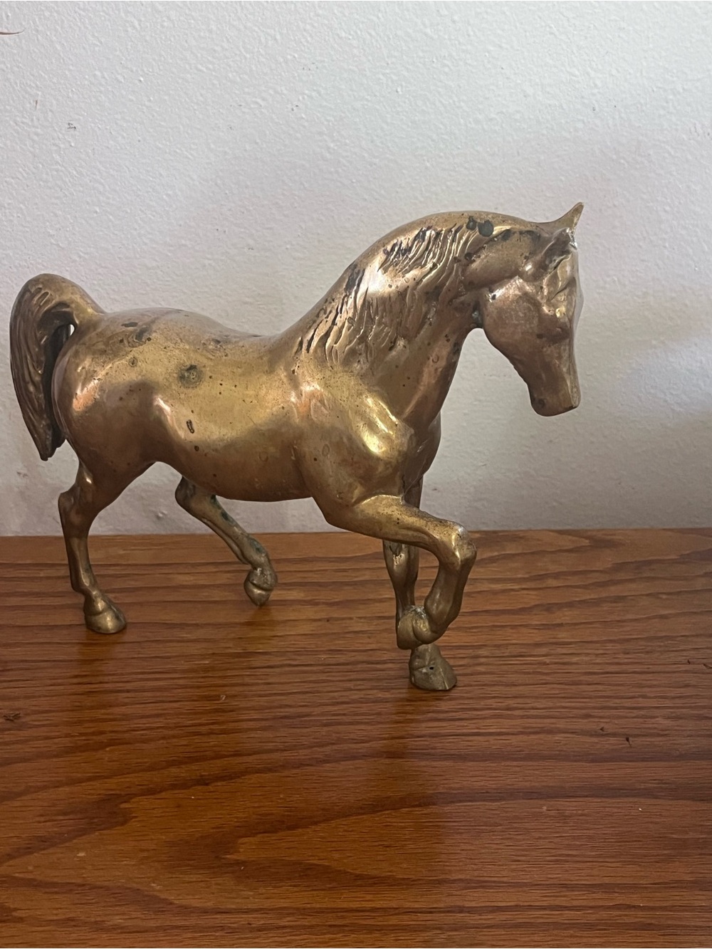 Brass Horse Figurine Decorative Accent - Gold Finish